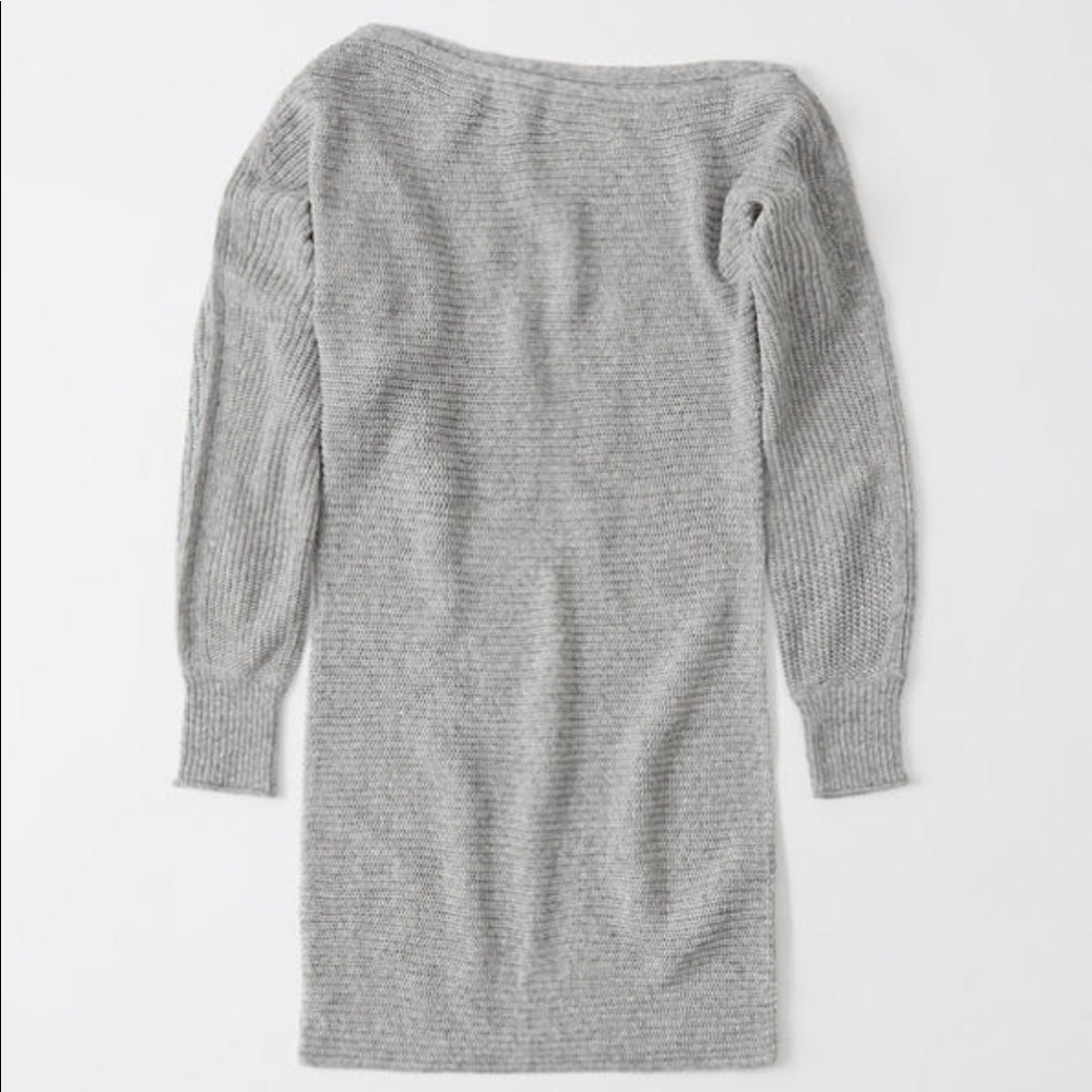 Grey Knit Sweater Dress